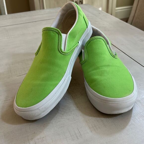 VANS Lime Green Loafers Size 10 - Picture 4 of 7
